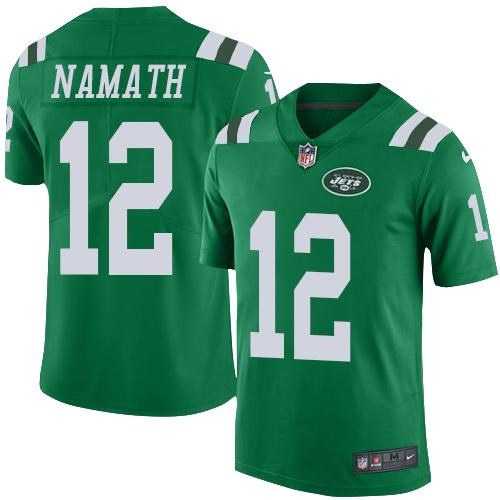 Youth Nike Jets 12 Joe Namath Green Color Rush Limited Jersey Dzhi